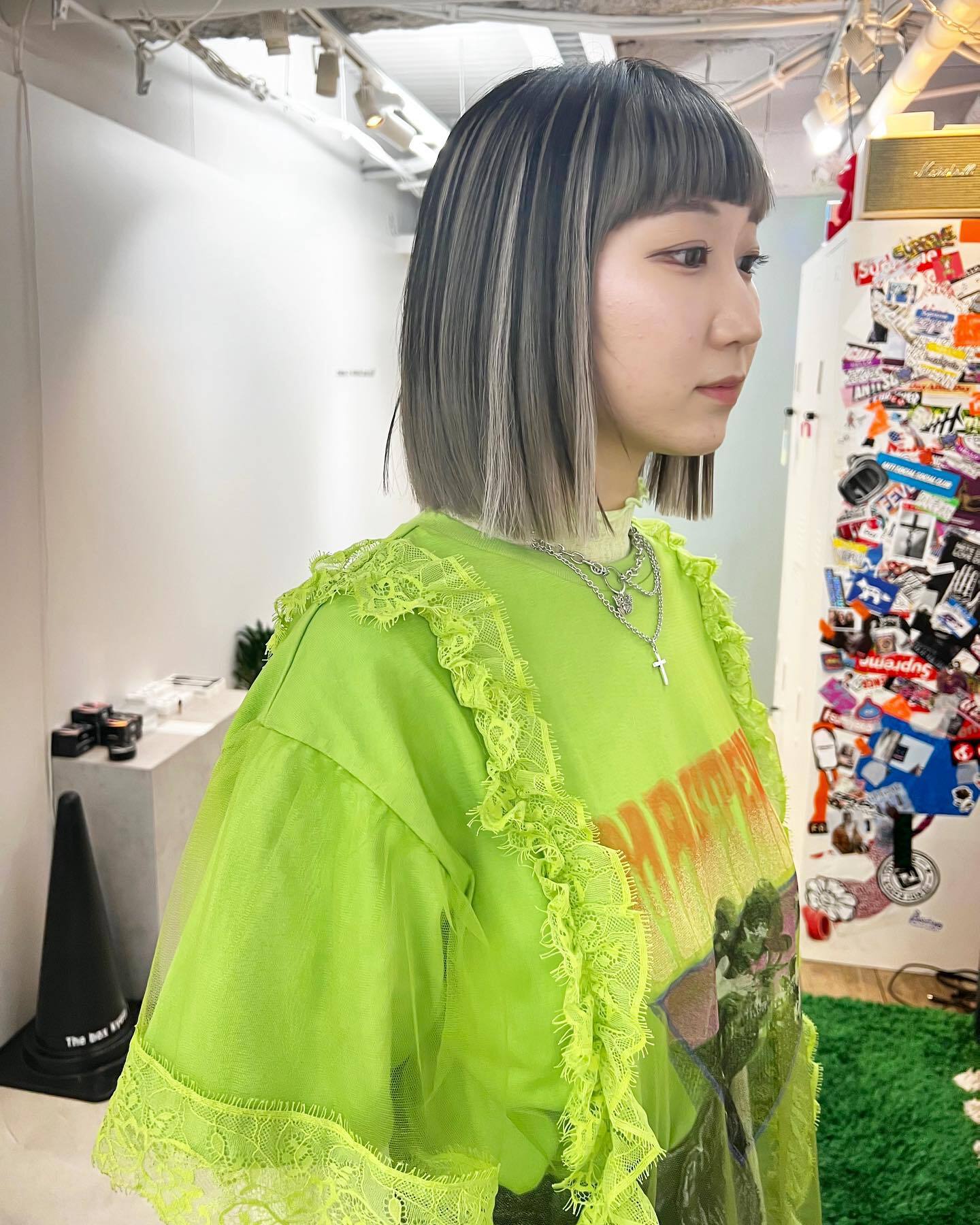 ローライトデザインのラインボブ｜ケアブリーチ＋カスタムケアカラー＋カット＋PREMIUM CARE（box kyoto／京都）