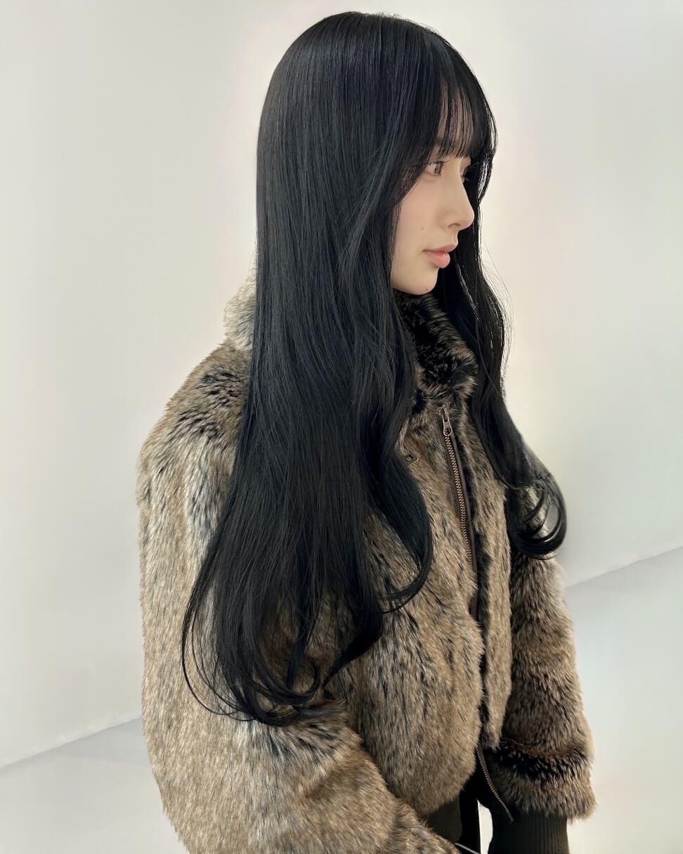 ナチュラルブラックの質感ロング｜カスタムケアカラー＋カット＋OLAPLEXトリートメント（box kyoto／京都）